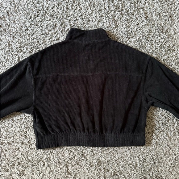 Aerie - Cropped Corduroy Black Zip-up Jacket - Picture 5 of 5